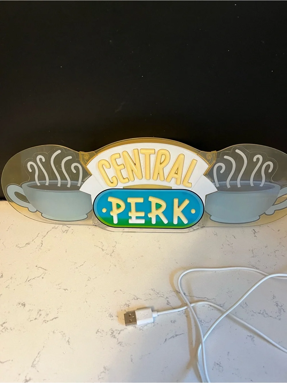 Friends Central Perk Illuminated Wall Sign - Yellow, Blue and Green Cafe Decor